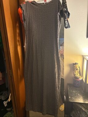 Zara Black Textured Maxi Dress